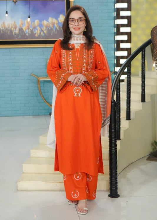 Malaika stitched eastern suit by Tehzeeb Libas (view 2)
