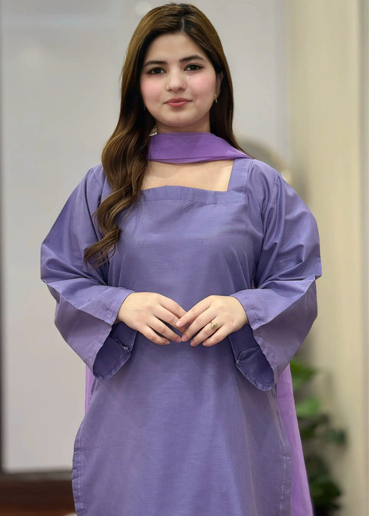 Iris Purple stitched eastern suit by Tehzeeb Libas (view 2)