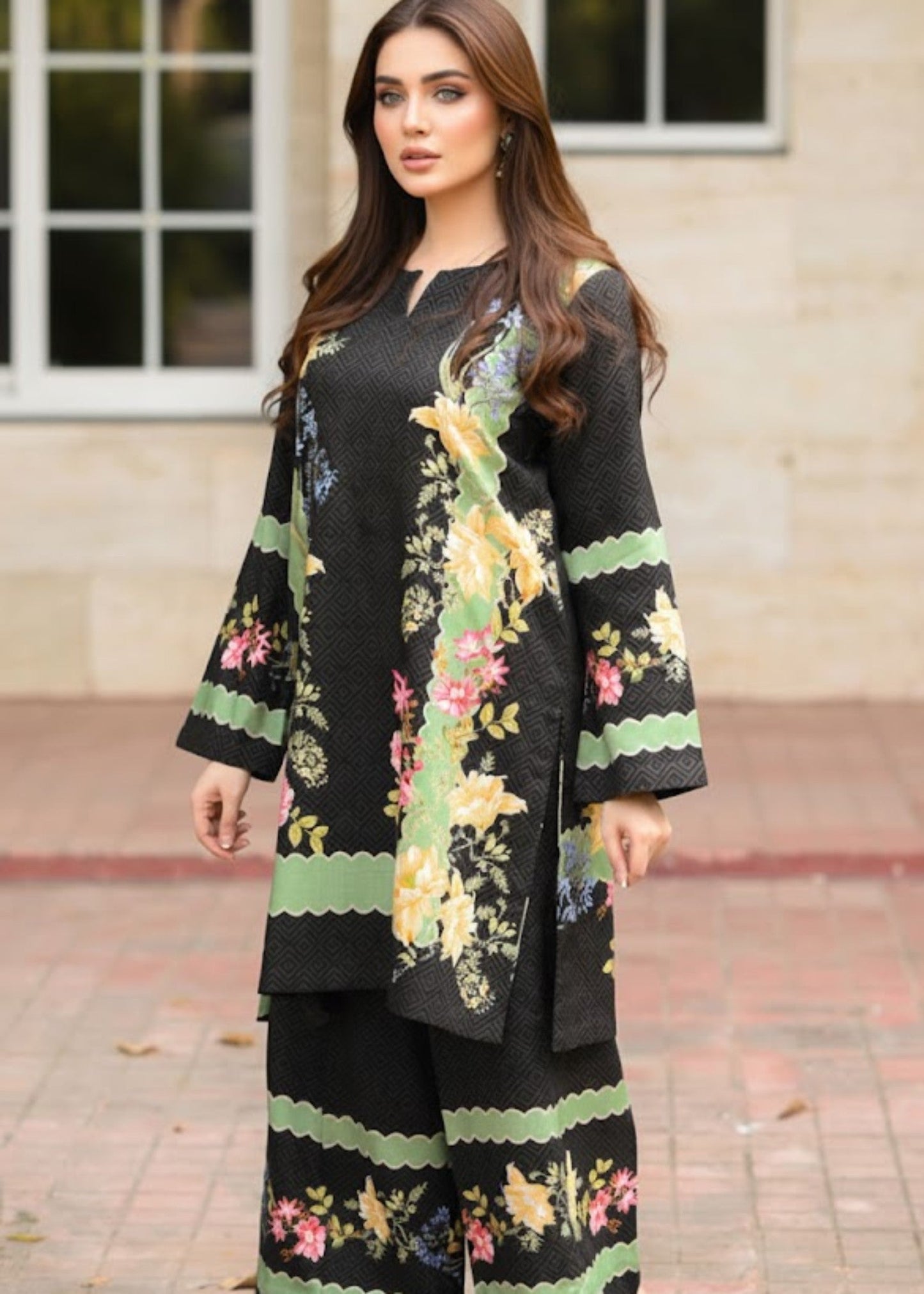 Multicolor Floral stitched eastern suit by Tehzeeb Libas (view 5)