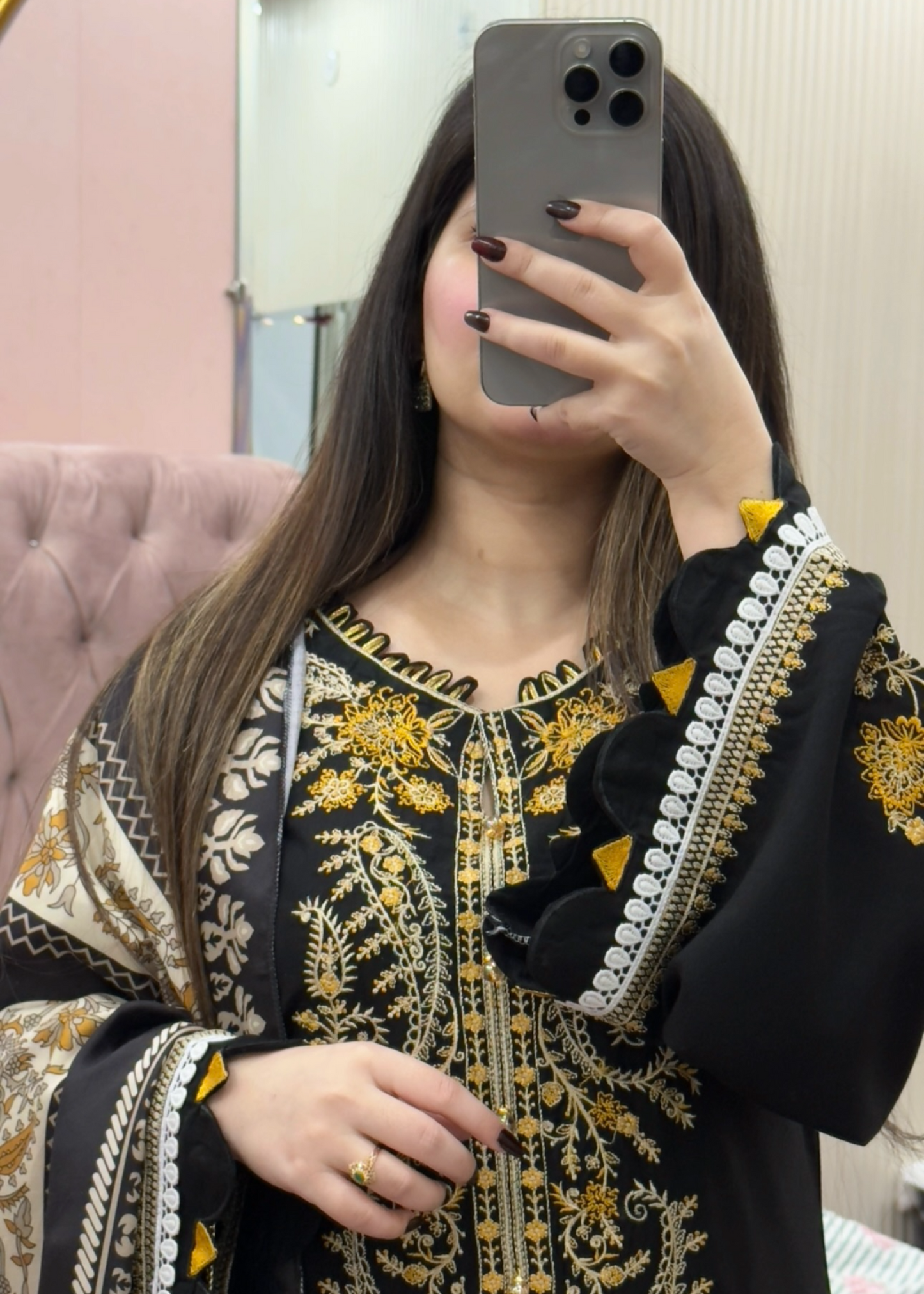 PAYAL EMBROIDERED 3PC WITH DUPATA
