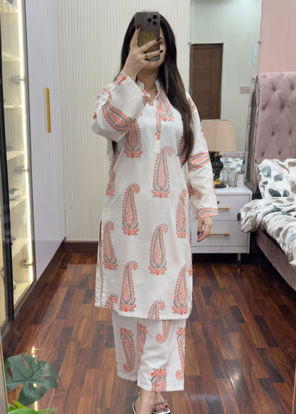 Rainbow stitched eastern suit by Tehzeeb Libas