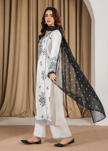 White Pearl stitched eastern suit by Tehzeeb Libas (view 4)