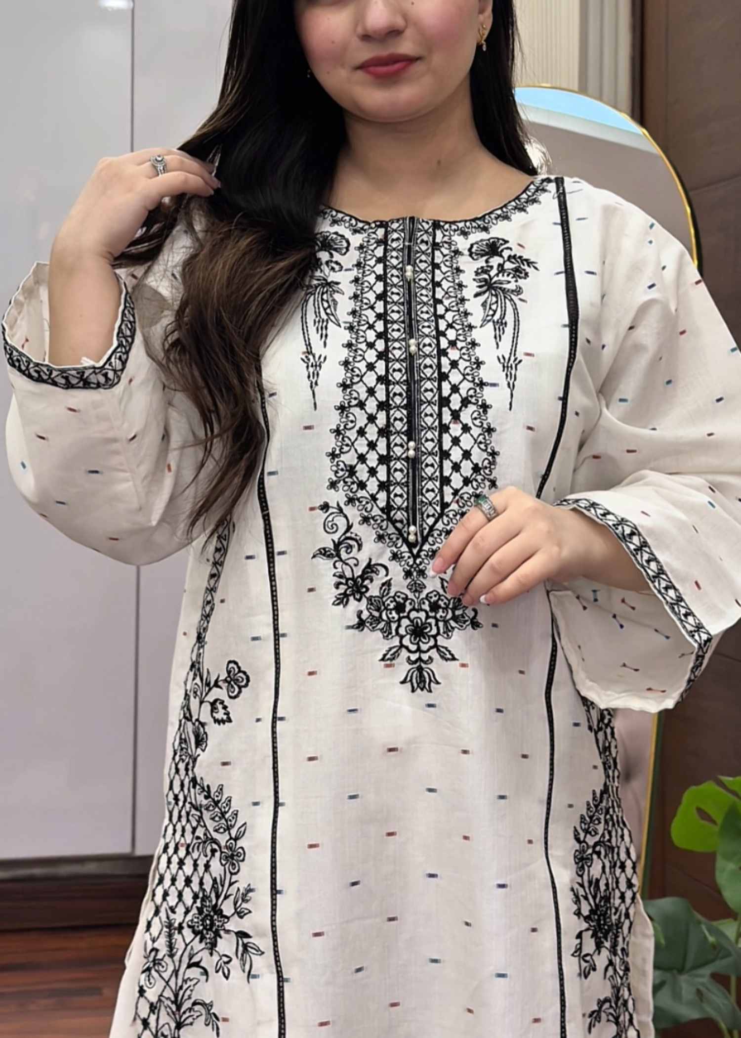 Dove embroidered 2-piece suit by Tehzeeb Libas (view 4)