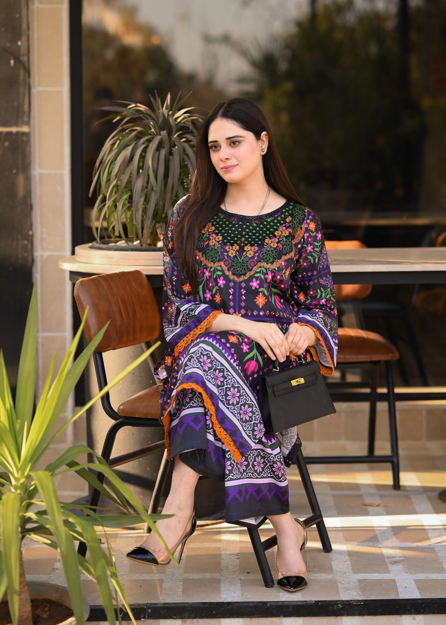 Saya embroidered 2-piece suit by Tehzeeb Libas (view 2)
