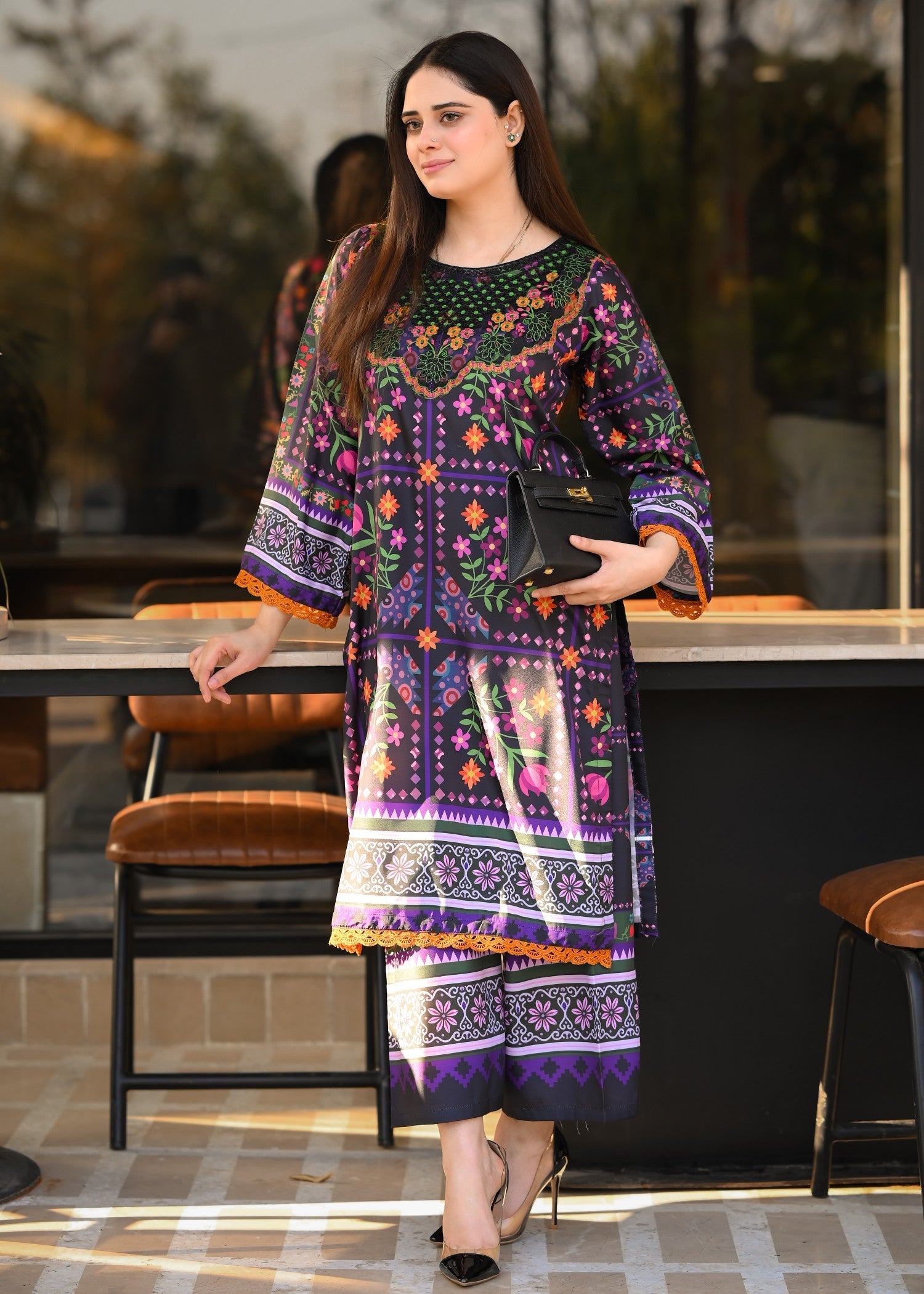 Saya embroidered 2-piece suit by Tehzeeb Libas (view 3)