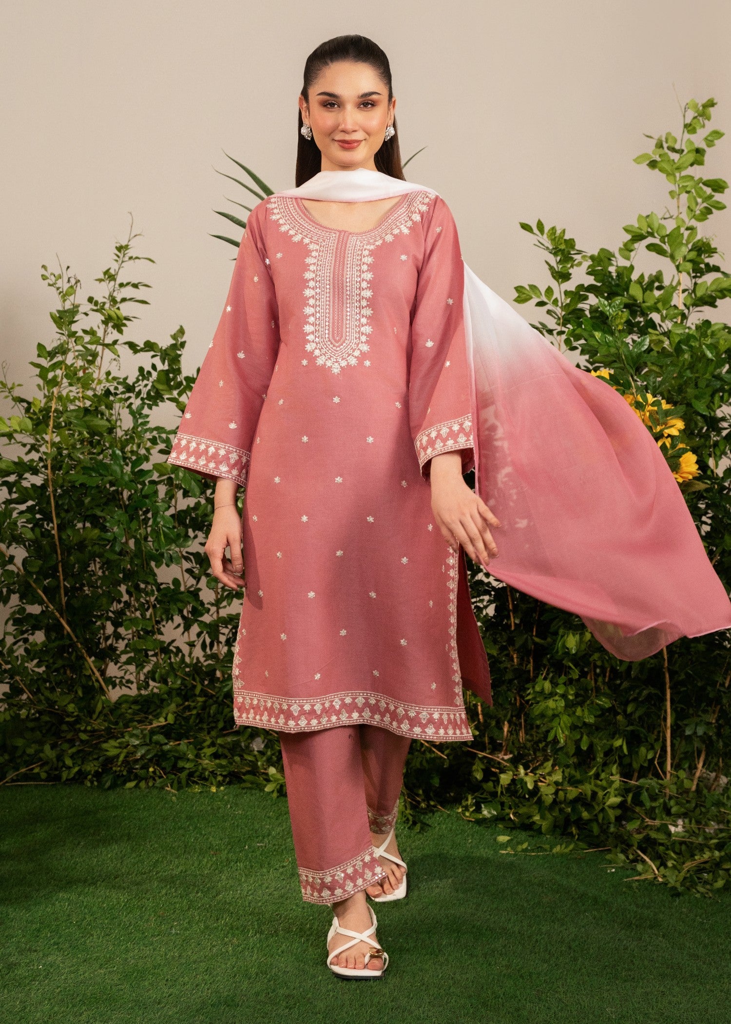 Barbiee embroidered 3-piece suit by Tehzeeb Libas