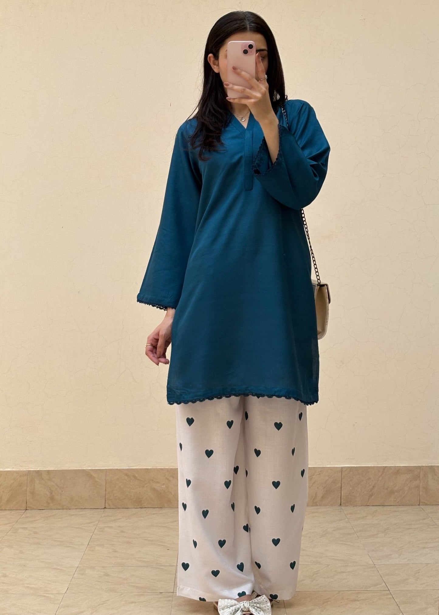 Blue Heart 2-piece eastern suit by Tehzeeb Libas