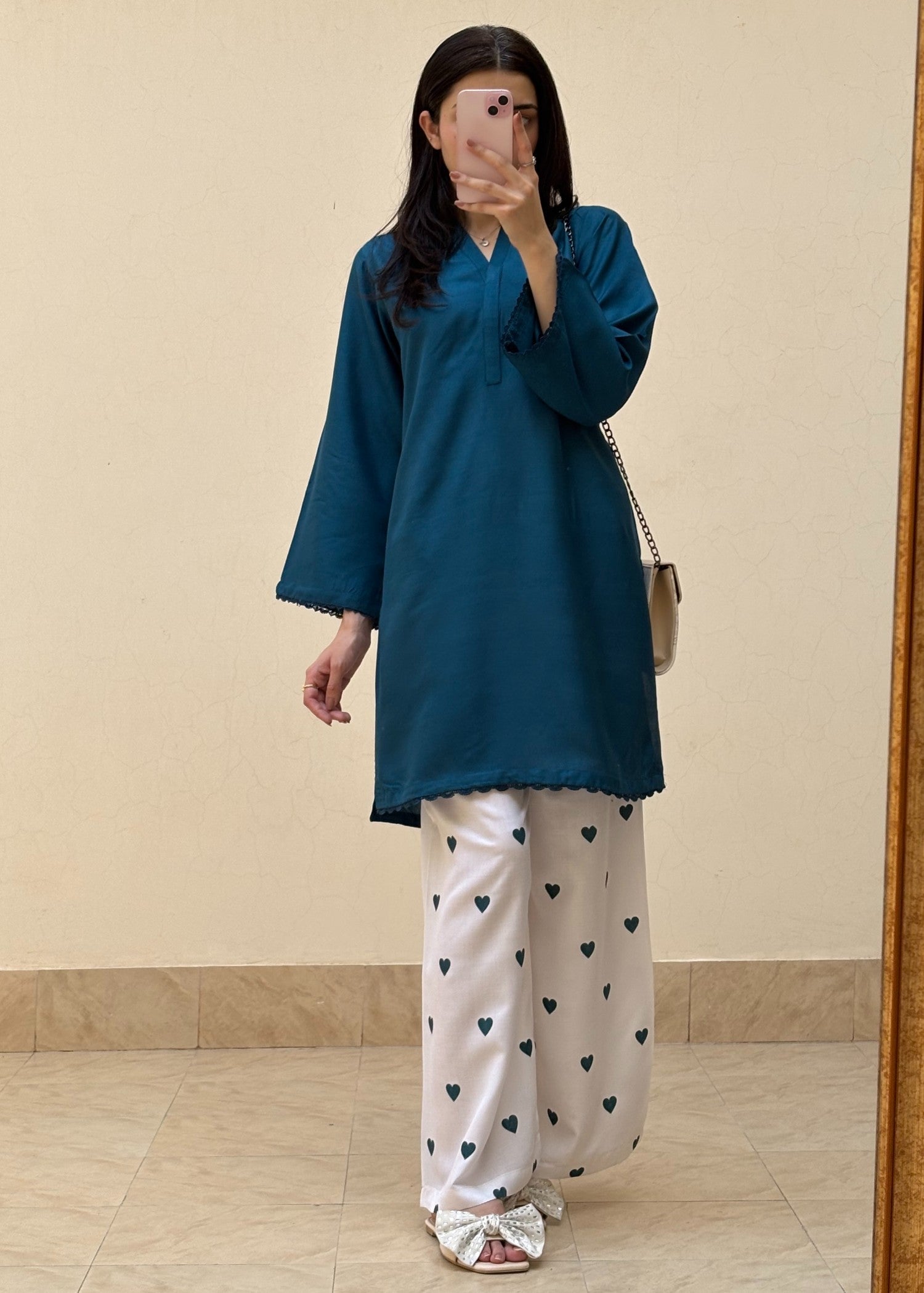 Blue Heart 2-piece eastern suit by Tehzeeb Libas (view 3)
