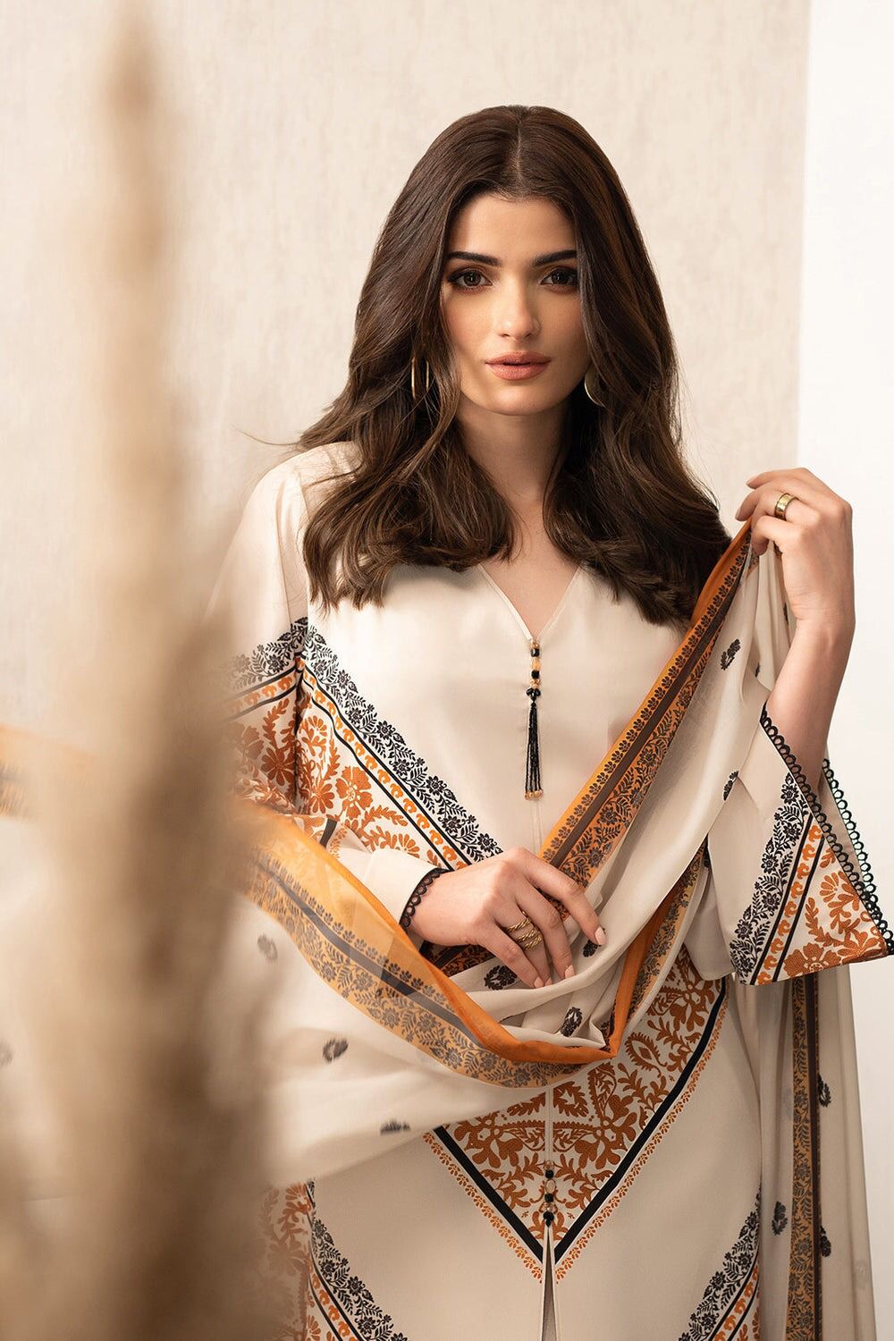 FEROZA FRONT CUT LONG 3PC SUIT