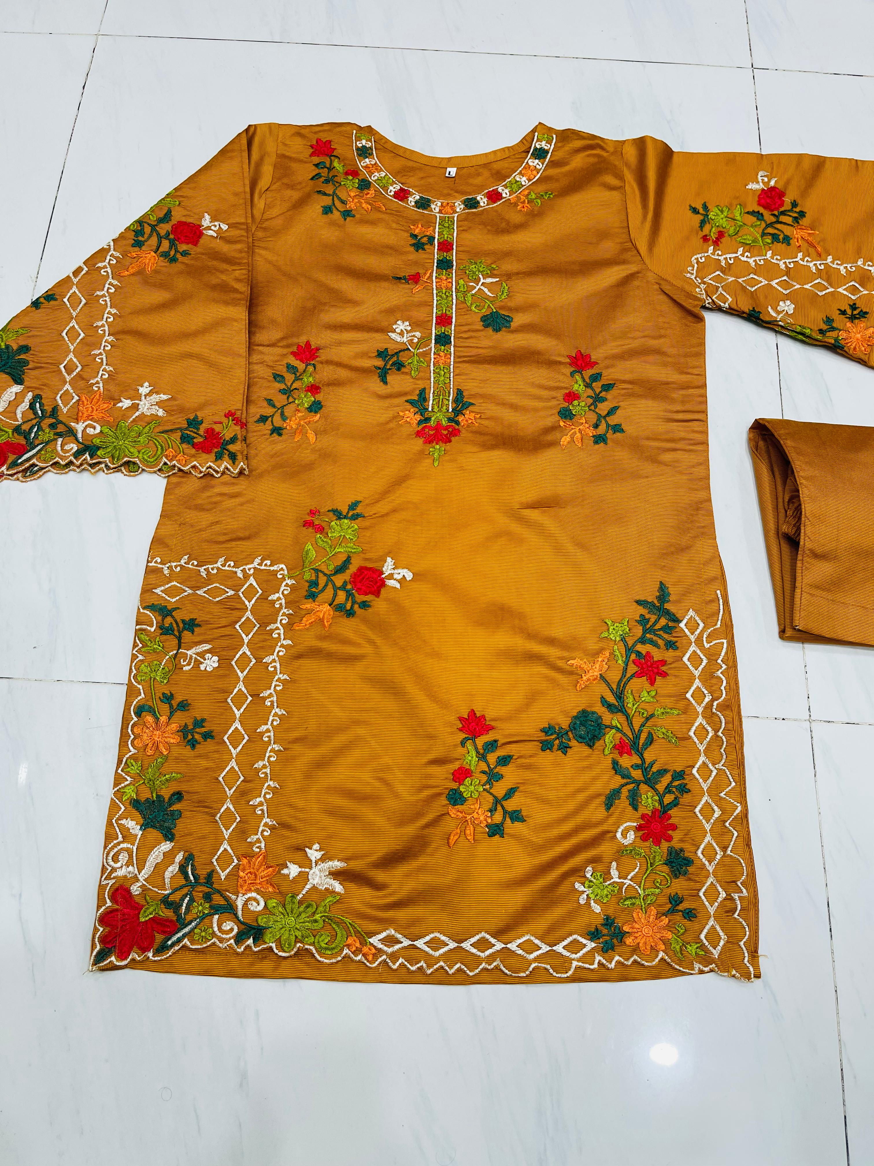 DEMANDING CUT WORK KHADI NET 2Pcs