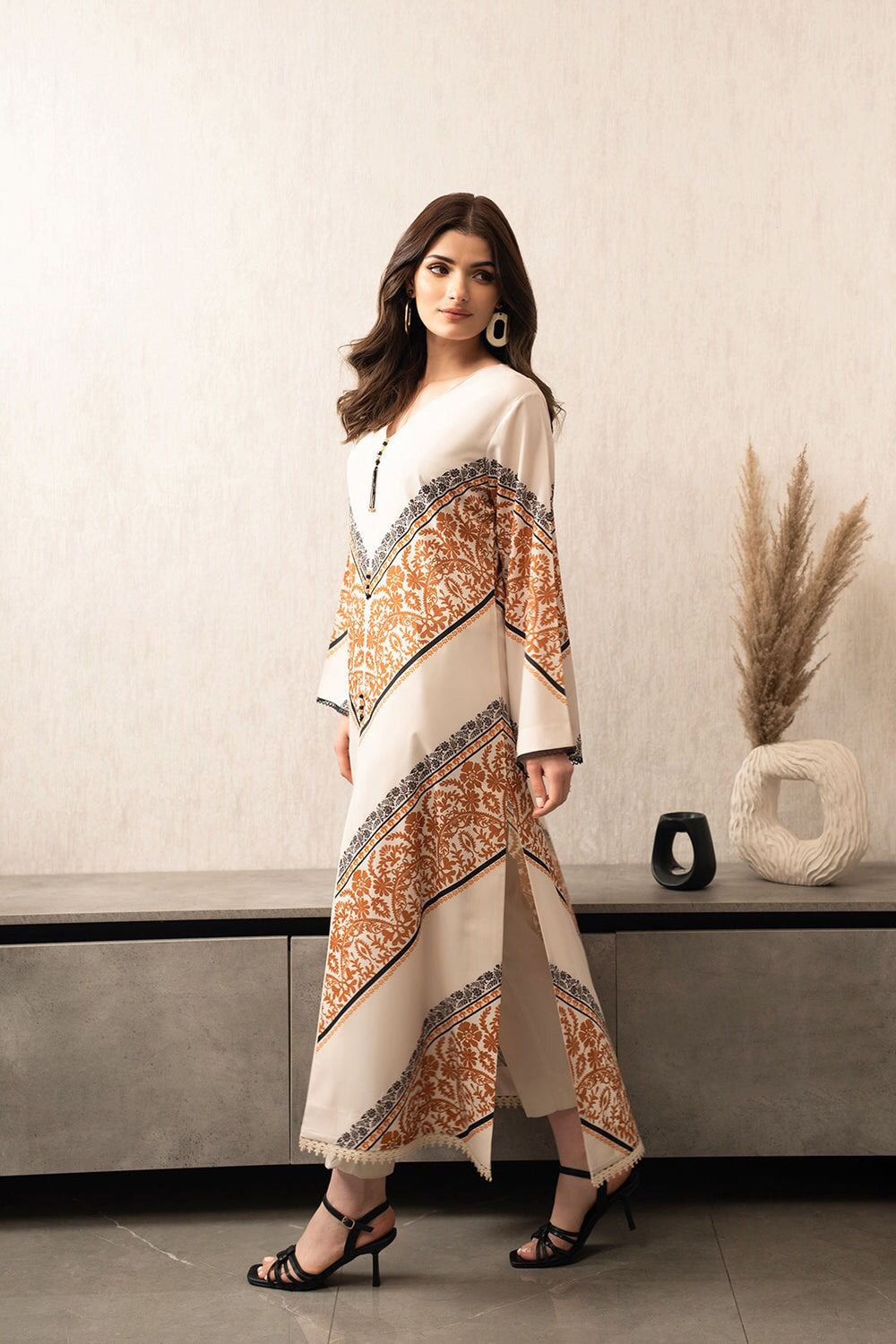 FEROZA FRONT CUT LONG 3PC SUIT