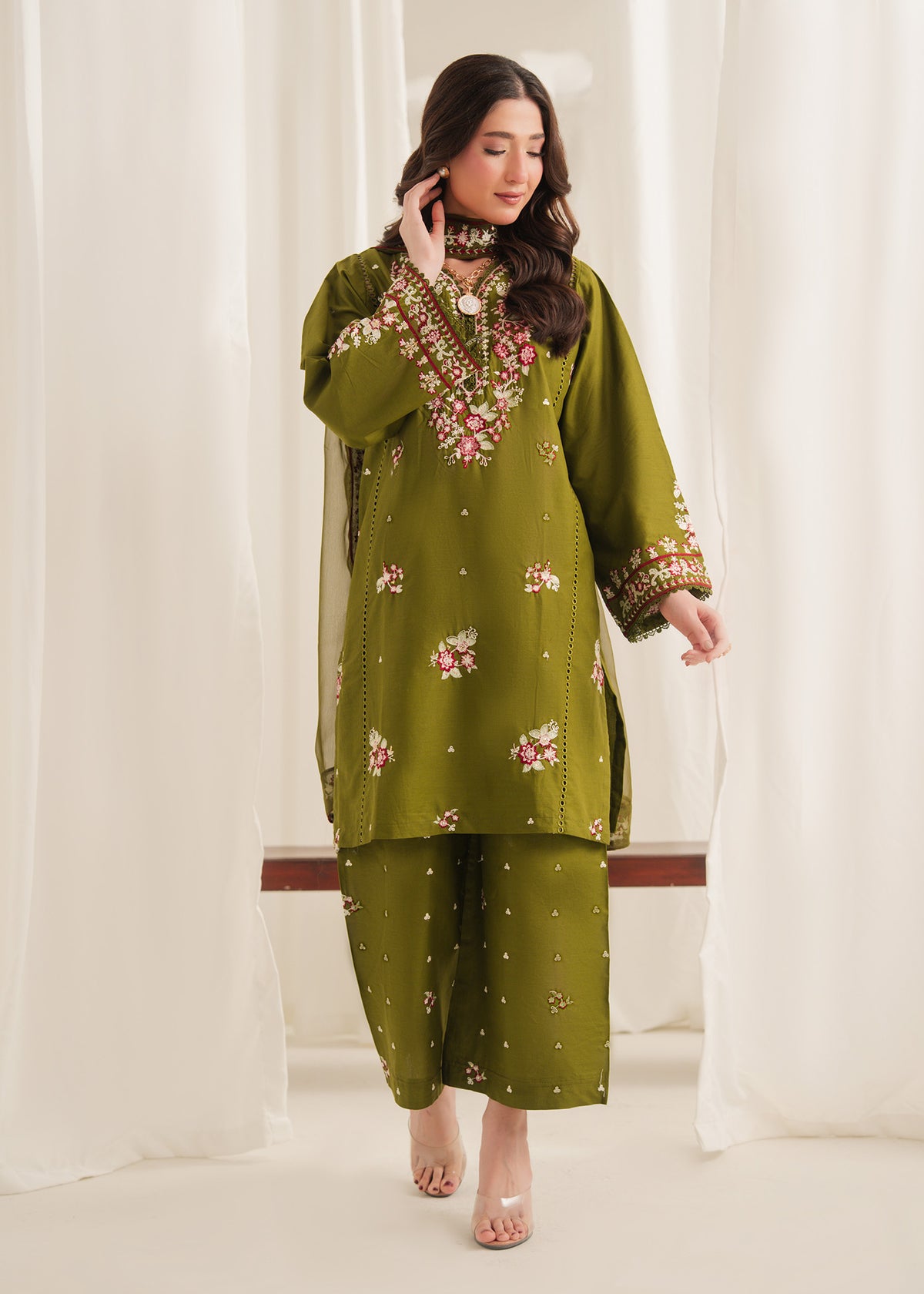 ANARKALI EMBROIDERED 3PC