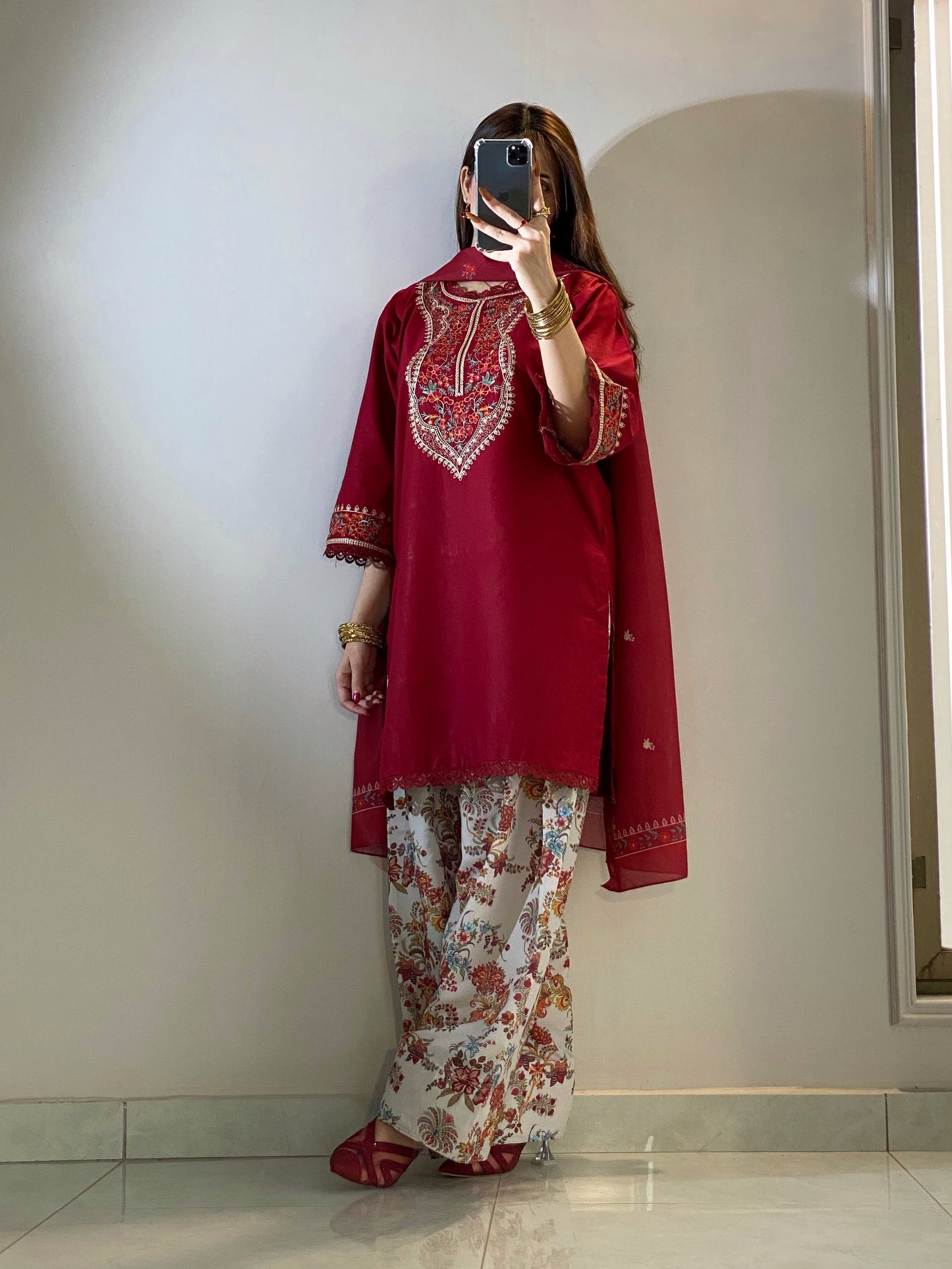 KESAR EMBROIDERED 3PC