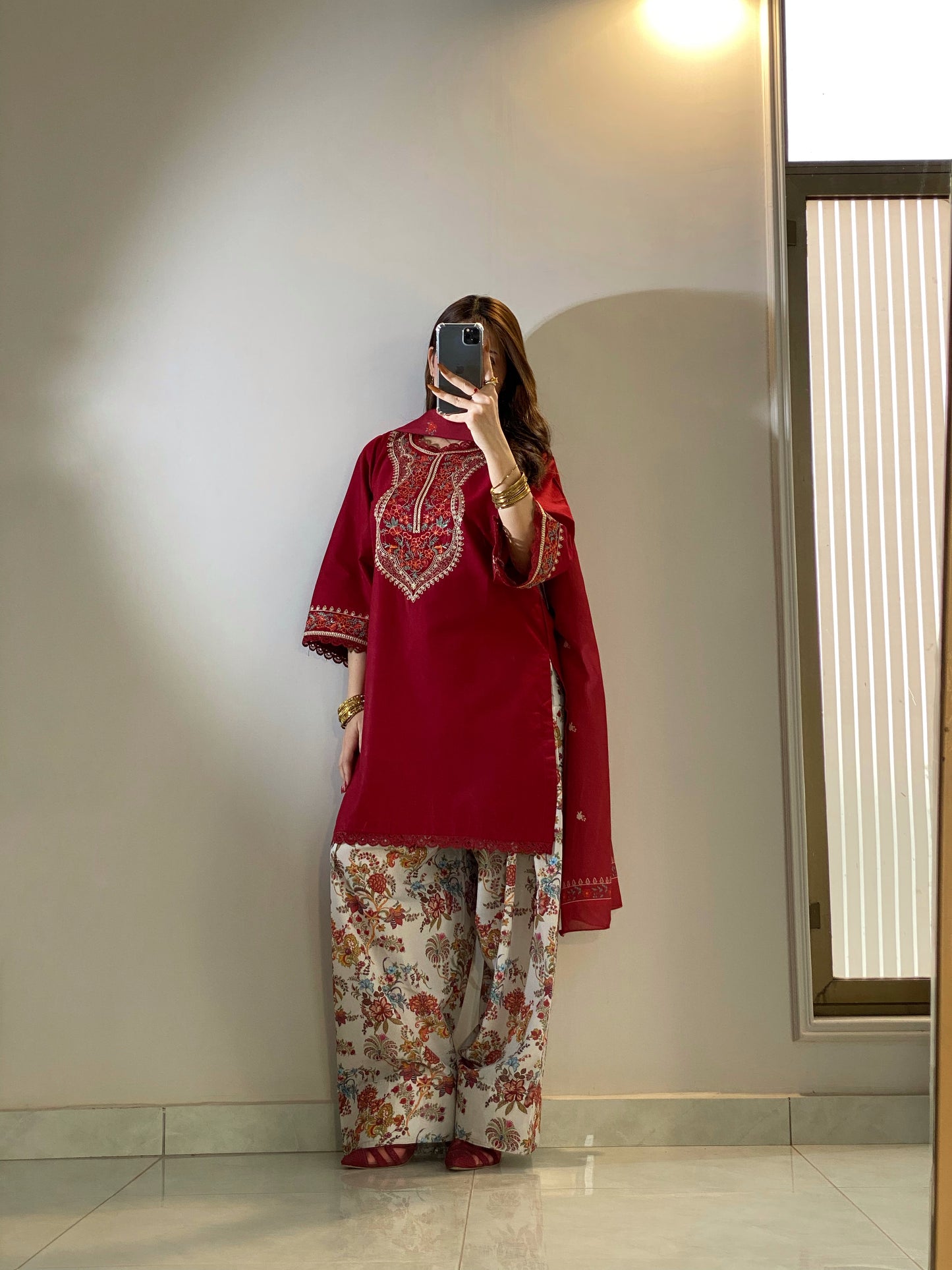 KESAR EMBROIDERED 3PC