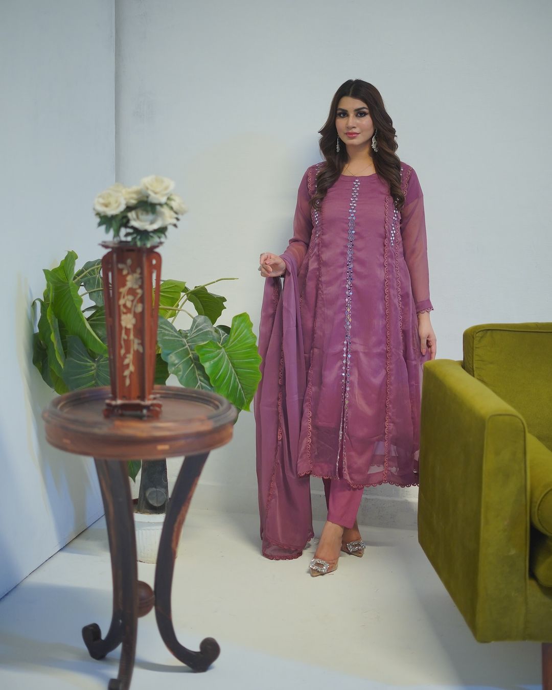 MIRROR FRONTCUT EMBROIDERY CHIFFON MAXI Article Premium Chiffon Collection