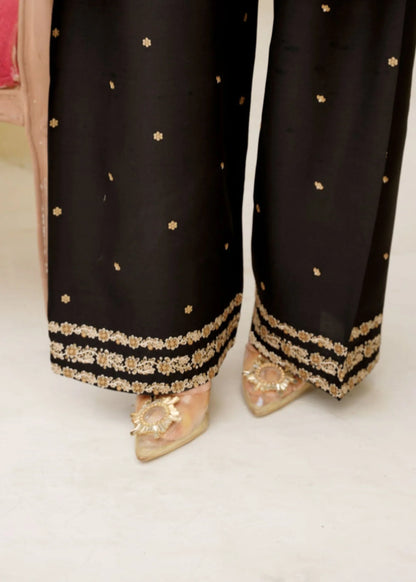 BLACK PEACOCK EMBROIDERED 3PC