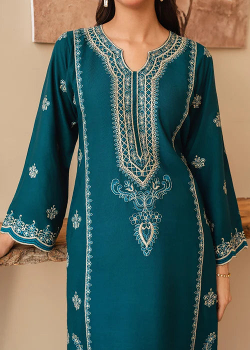 Sea Blue embroidered 2-piece suit by Tehzeeb Libas (view 6)