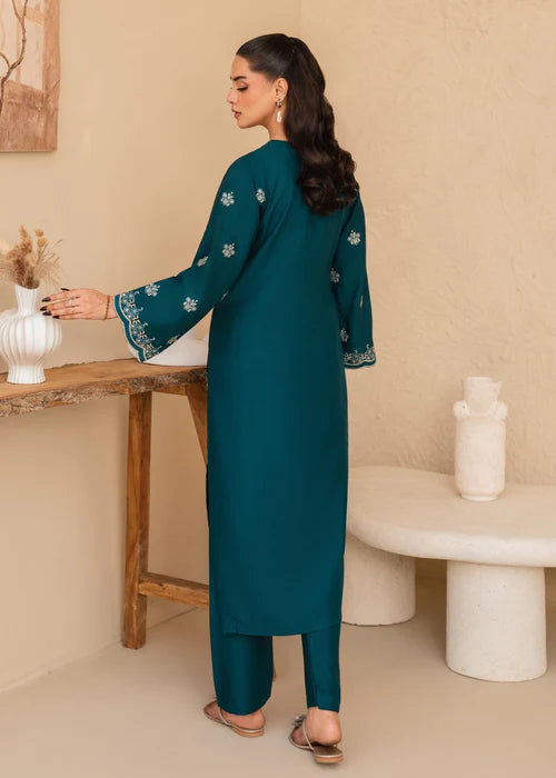 Sea Blue embroidered 2-piece suit by Tehzeeb Libas (view 5)