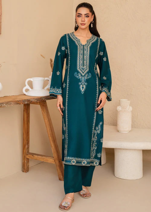 SEA BLUE EMBROIDERED 2PC