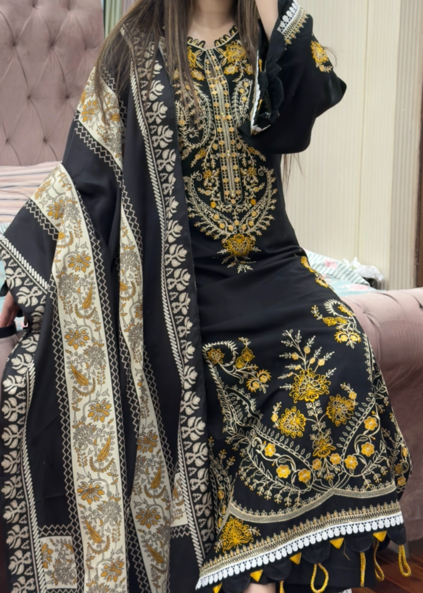 PAYAL EMBROIDERED 3PC WITH DUPATA