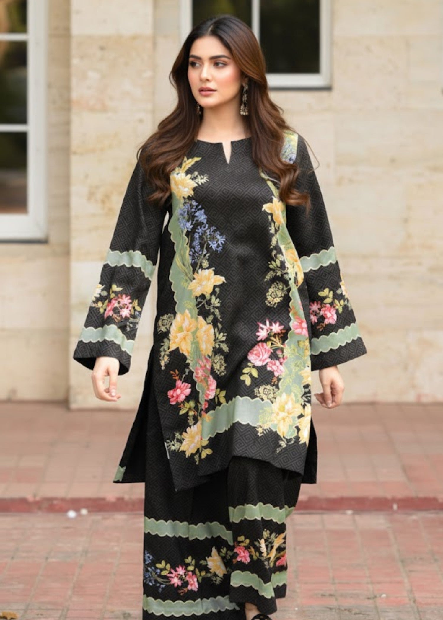 Multicolor Floral stitched eastern suit by Tehzeeb Libas