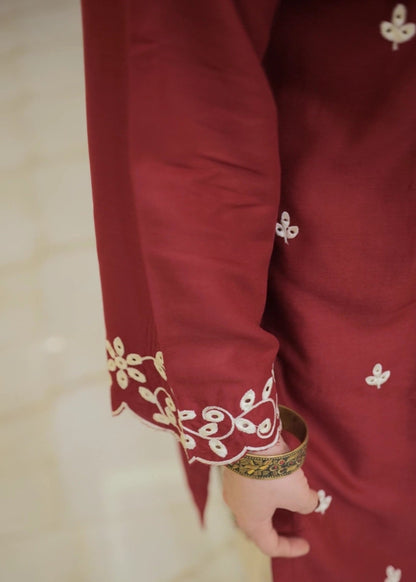 Mulberry embroidered 2-piece suit by Tehzeeb Libas (view 4)
