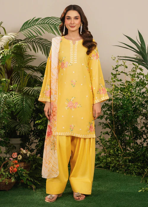 Yellow Sunflower 3-piece suit by Tehzeeb Libas