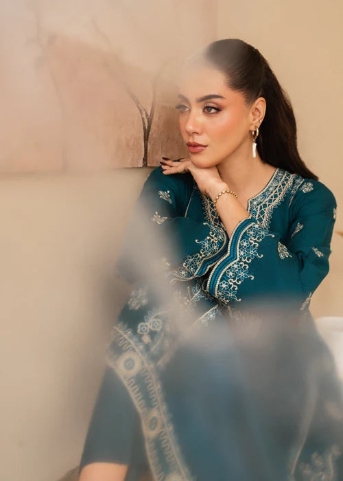 Sea Blue embroidered 2-piece suit by Tehzeeb Libas (view 7)